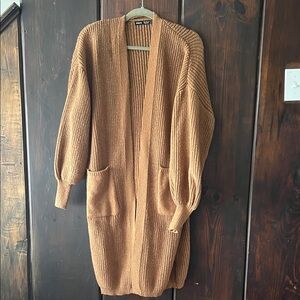 SHEIN Tan Open-Front Cardigan